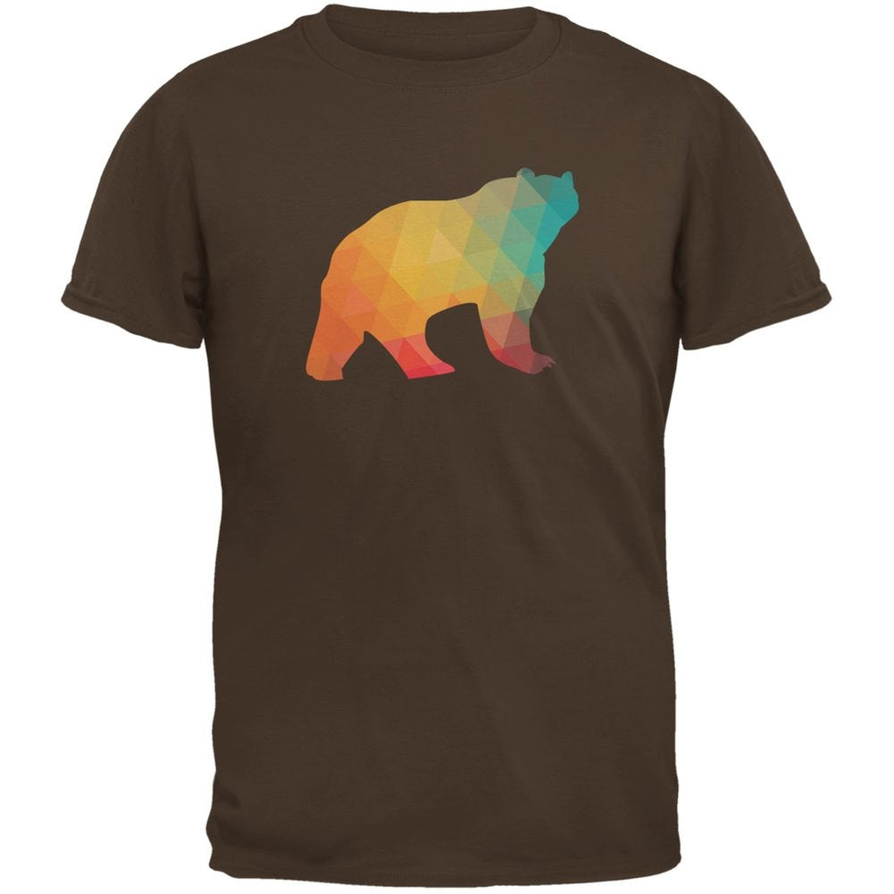 Bear Geometric Adult Brown T-Shirts