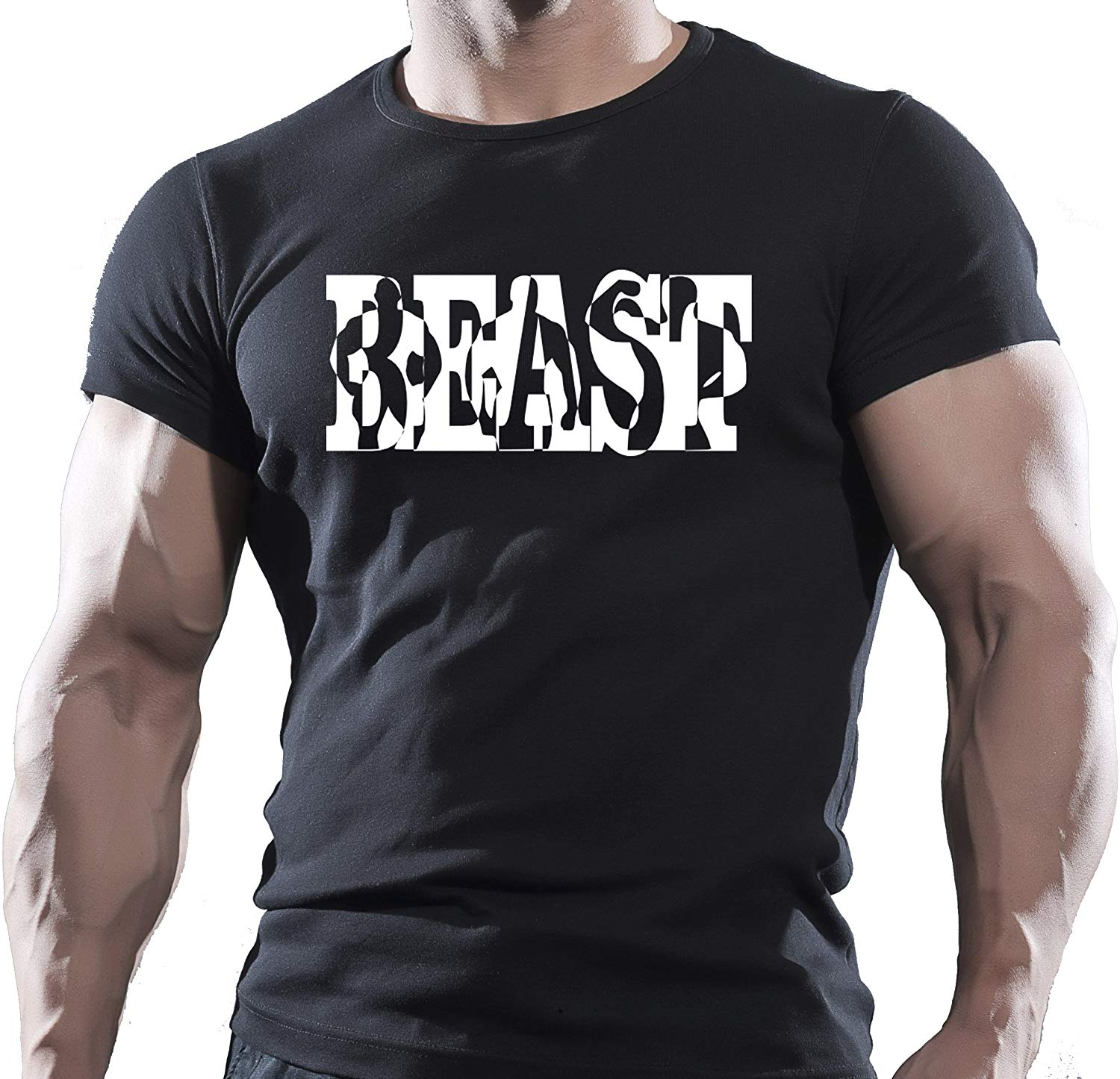 Beast Silhouettes Gym Motivation MMA Bodybuilding Workout Wrestling Black T-Shirts