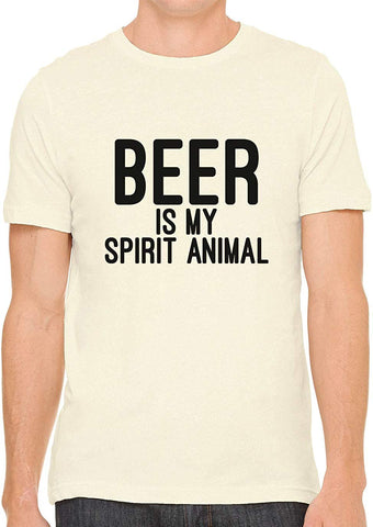 Beer is My Spirit Animal Cotton Crewneck Men Nature T-Shirts