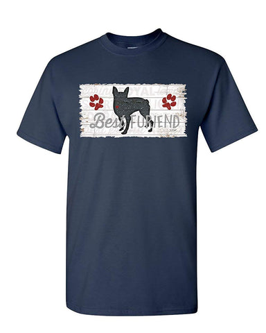 Best Furiend Man's Best Friend Dog Pup Puppie Doggie Paw Mens Blue T-Shirts