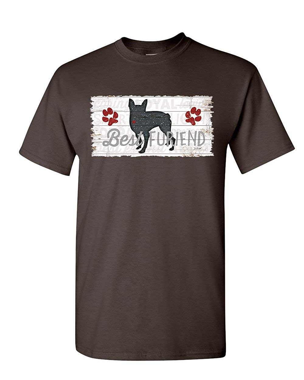 Best Furiend Man's Best Friend Dog Pup Puppie Doggie Paw Mens Brown T-Shirts