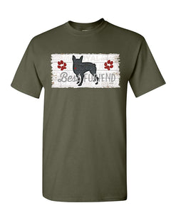 Best Furiend Man's Best Friend Dog Pup Puppie Doggie Paw Mens Green T-Shirts