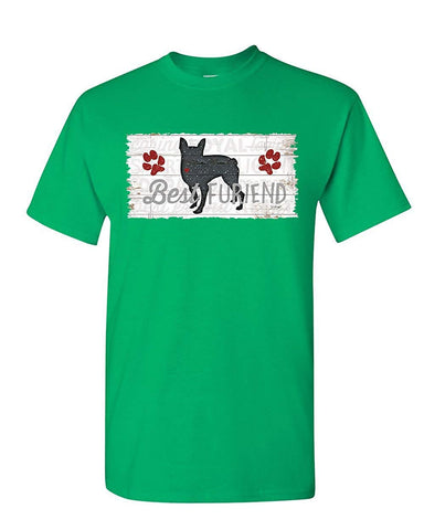 Best Furiend Man's Best Friend Dog Pup Puppie Doggie Paw Mens Green T-Shirts