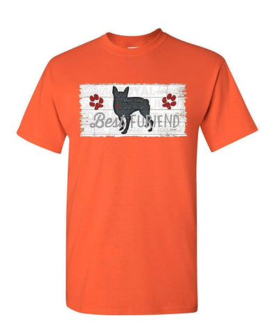 Best Furiend Man's Best Friend Dog Pup Puppie Doggie Paw Mens Orange T-Shirts