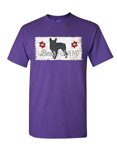 Best Furiend Man's Best Friend Dog Pup Puppie Doggie Paw Mens Purple T-Shirts