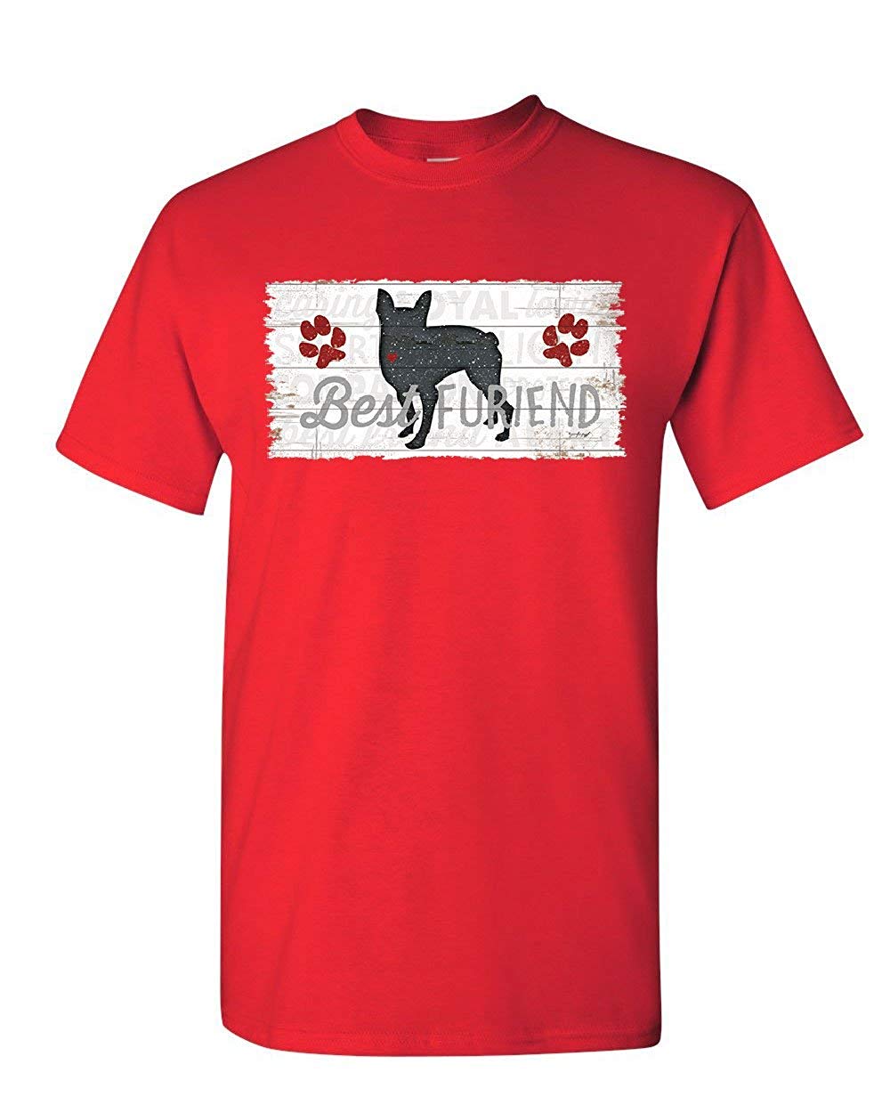 Best Furiend Man's Best Friend Dog Pup Puppie Doggie Paw Mens Red T-Shirts