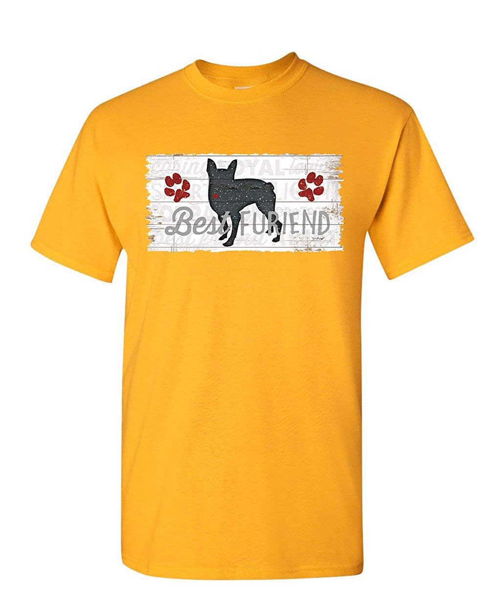 Best Furiend Man's Best Friend Dog Pup Puppie Doggie Paw Mens Yellow T-Shirts