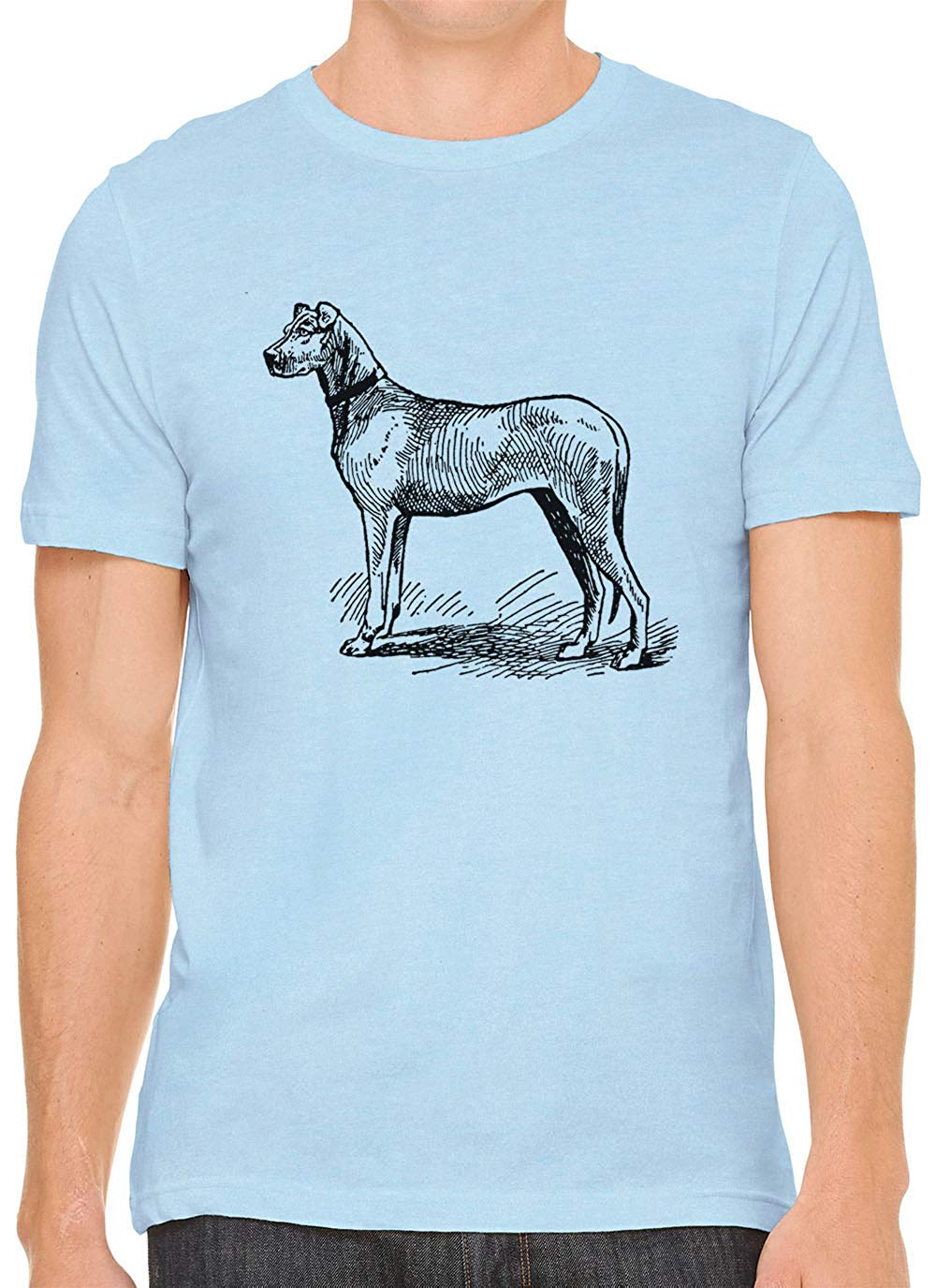 Big Farm Dog Cotton Crewneck Mens Blue T-Shirts