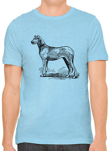 Big Farm Dog Cotton Crewneck Mens Blue T-Shirts