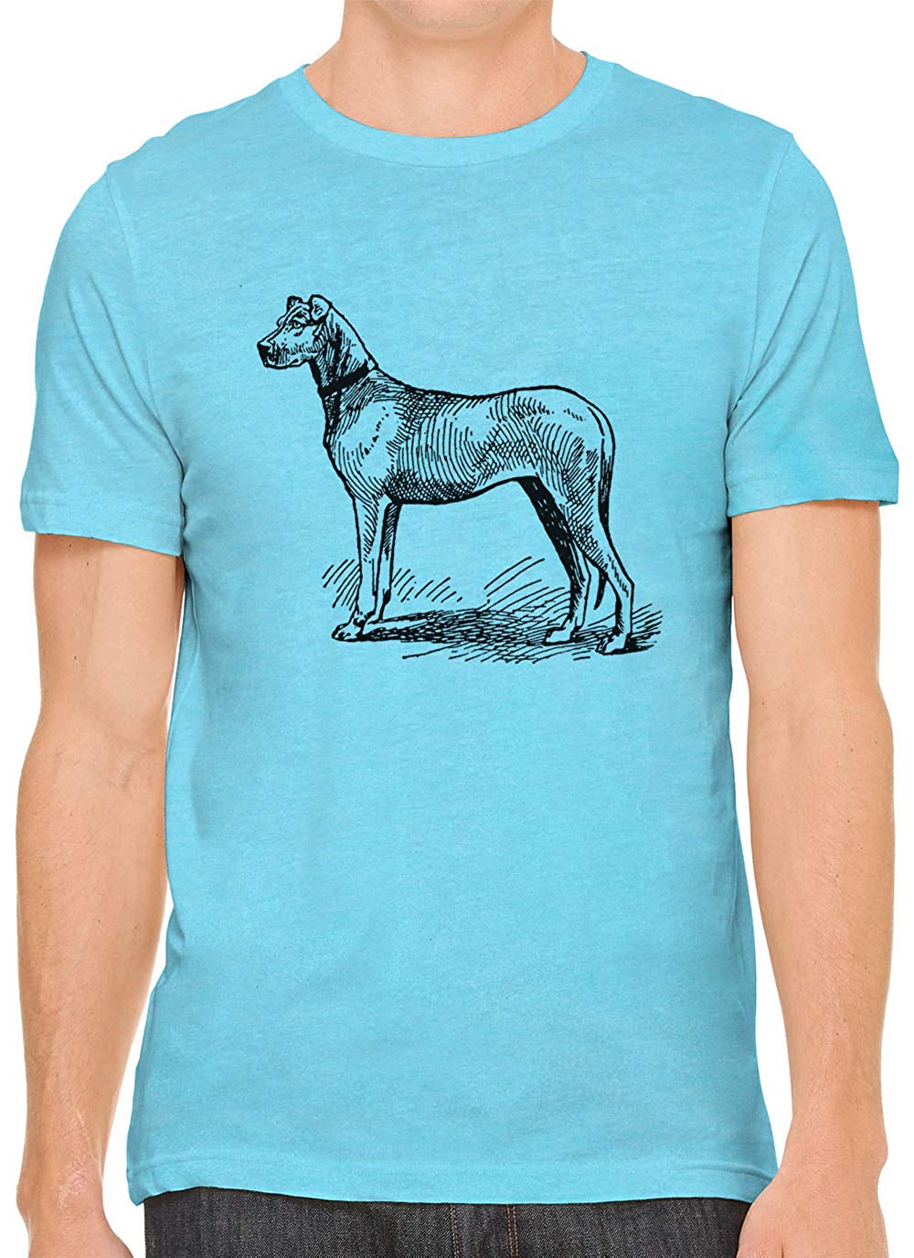 Big Farm Dog Cotton Crewneck Mens Blue T-Shirts