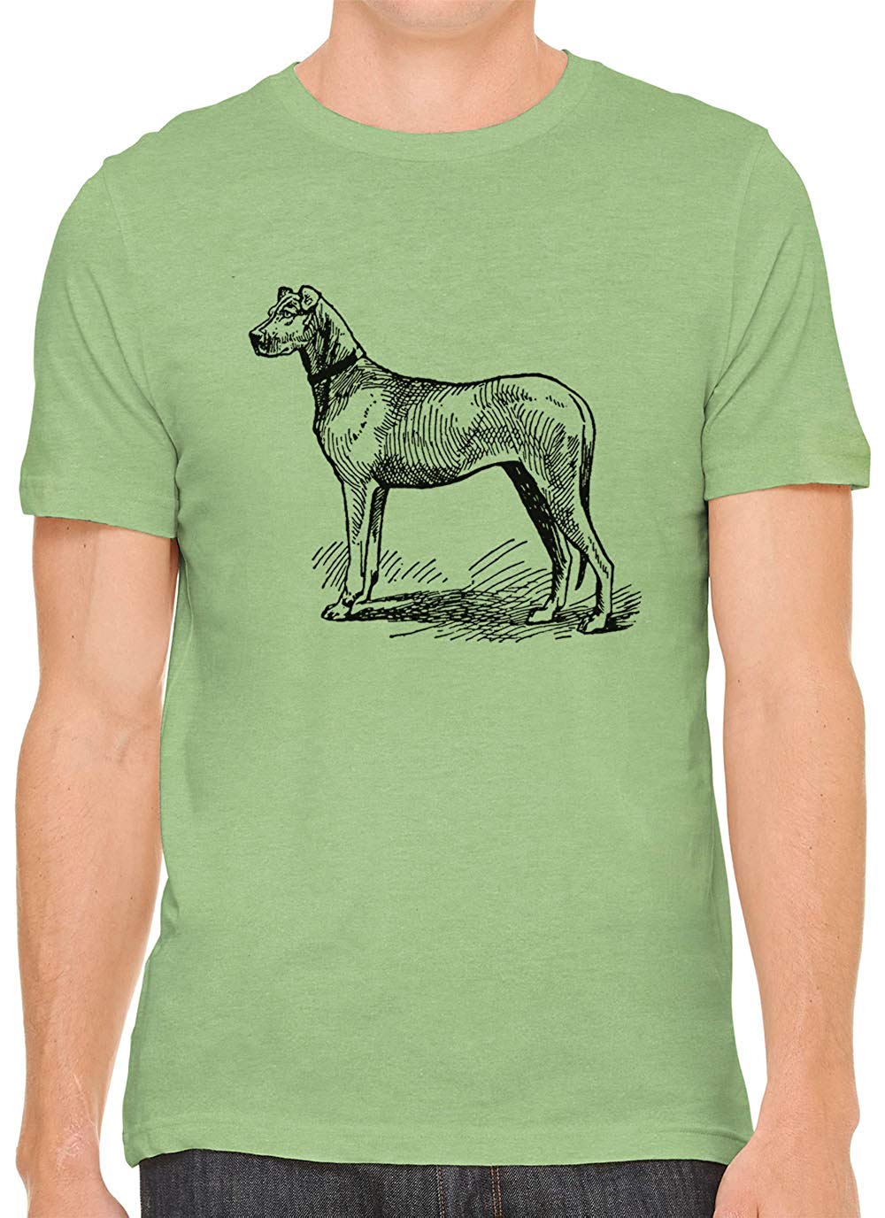 Big Farm Dog Cotton Crewneck Mens Green T-Shirts