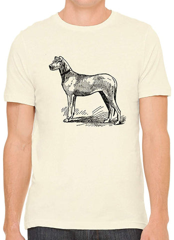 Big Farm Dog Cotton Crewneck Mens Nature T-Shirts