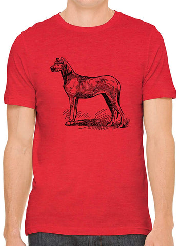 Big Farm Dog Cotton Crewneck Mens Red T-Shirts