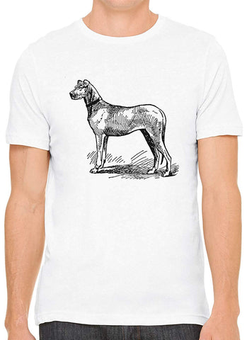 Big Farm Dog Cotton Crewneck Mens White T-Shirts