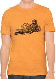 Big Ocean Walrus Cotton Crewneck Men Orange T-Shirts