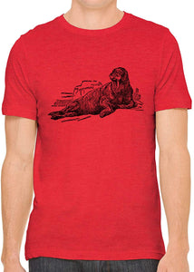 Big Ocean Walrus Cotton Crewneck Men Red T-Shirts