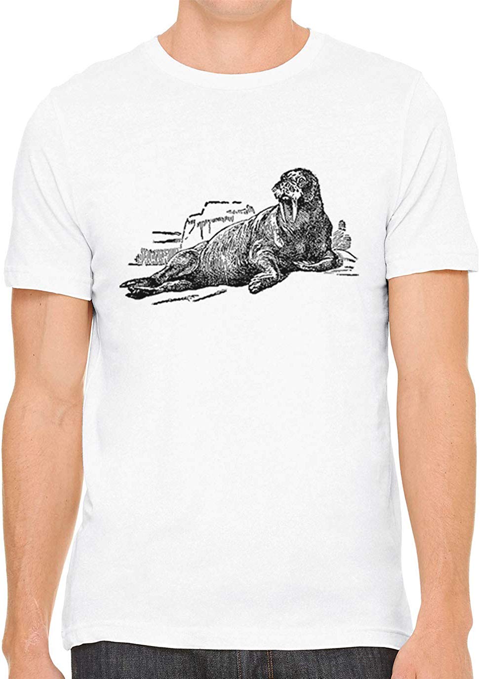 Big Ocean Walrus Cotton Crewneck Men White T-Shirts