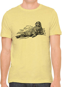 Big Ocean Walrus Cotton Crewneck Men Yellow T-Shirts