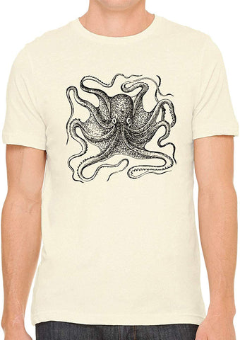 Big Octopus Cotton Crewneck Unisex Nature T-Shirts