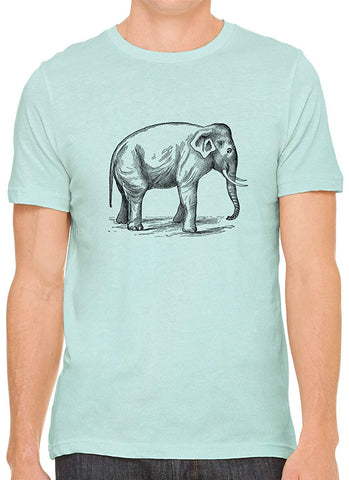 Big Wild Elephant Cotton Crewneck Unisex Green T-Shirts