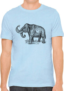 Big Wooly Mammoth Cotton Crewneck Unisex Blue T-Shirts