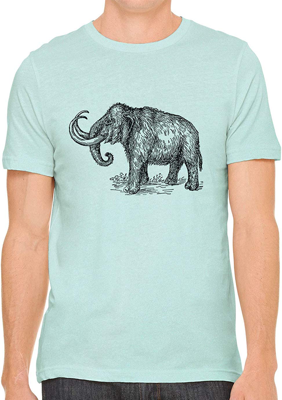 Big Wooly Mammoth Cotton Crewneck Unisex Green T-Shirts