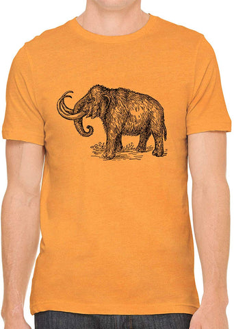 Big Wooly Mammoth Cotton Crewneck Unisex Orange T-Shirts