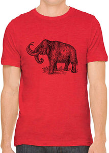 Big Wooly Mammoth Cotton Crewneck Unisex Red T-Shirts