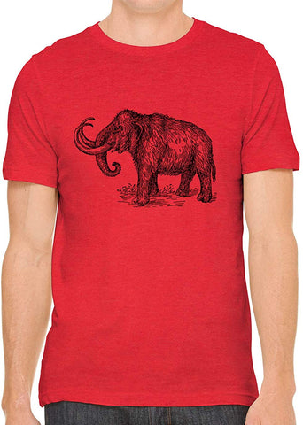 Big Wooly Mammoth Cotton Crewneck Unisex Red T-Shirts