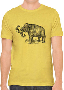 Big Wooly Mammoth Cotton Crewneck Unisex Yellow T-Shirts