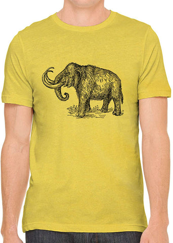 Big Wooly Mammoth Cotton Crewneck Unisex Yellow T-Shirts