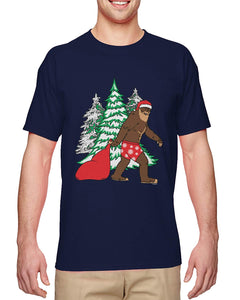 Bigfoot Santa Claus-Exist Men's Navy T-Shirts