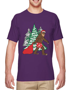 Bigfoot Santa Claus-Exist Men's Purple T-Shirts