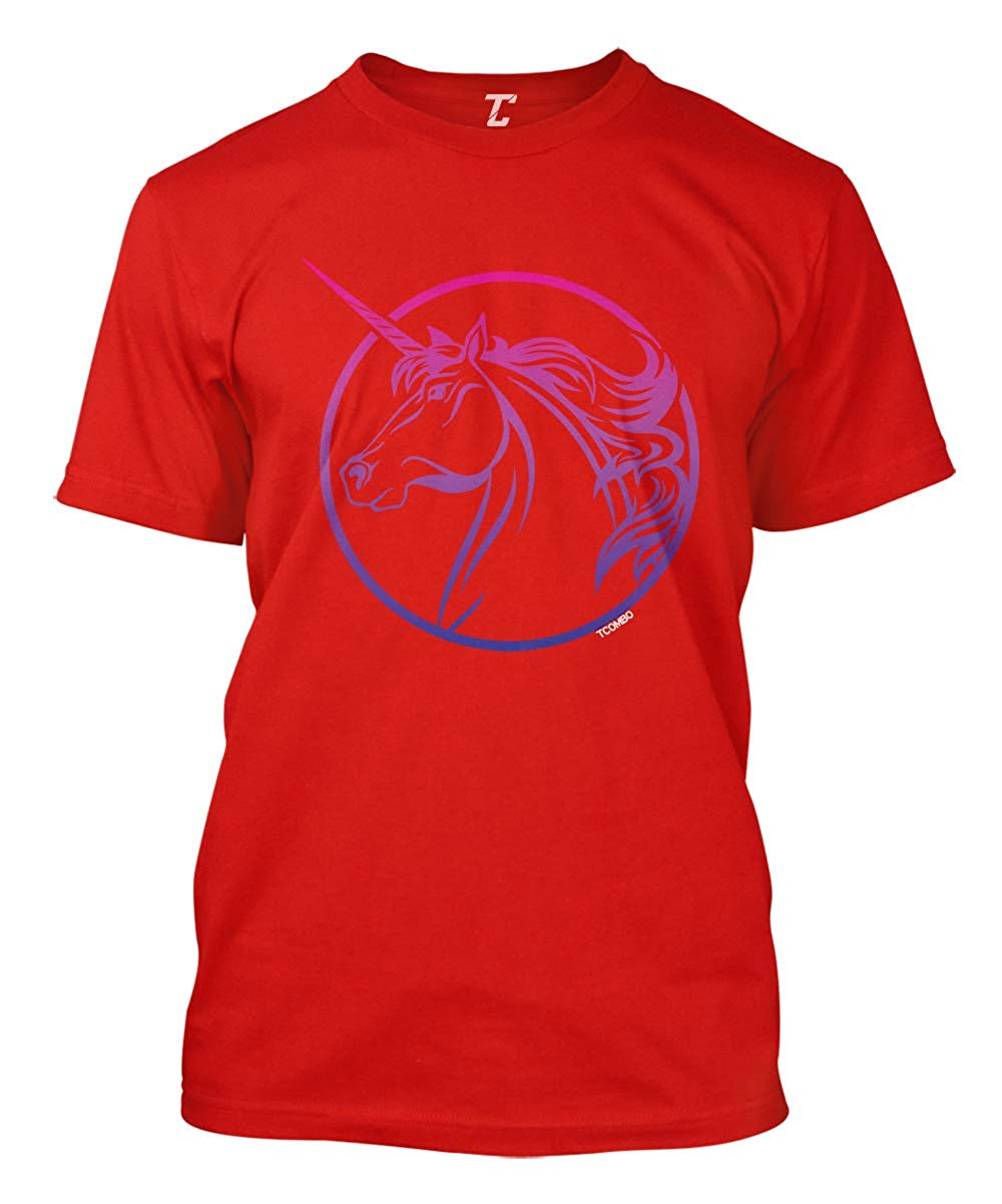 Bisexual Unicorn-Flag LGBTQ Pride Men's Red T-Shirts