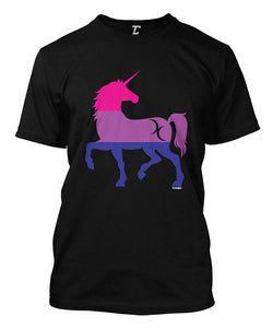 Bisexual Unicorn Silhouette-LGBTQ Pride Men's Black T-Shirts