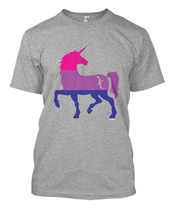 Bisexual Unicorn Silhouette-LGBTQ Pride Men's Gray T-Shirts