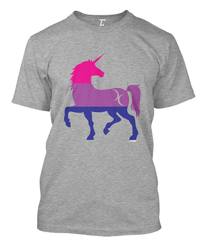 Bisexual Unicorn Silhouette-LGBTQ Pride Men's Gray T-Shirts