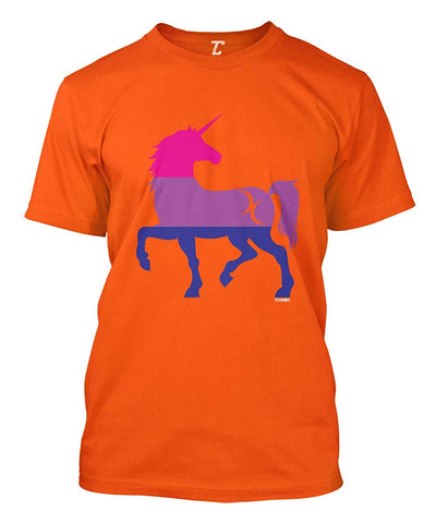 Bisexual Unicorn Silhouette-LGBTQ Pride Men's Orange T-Shirts