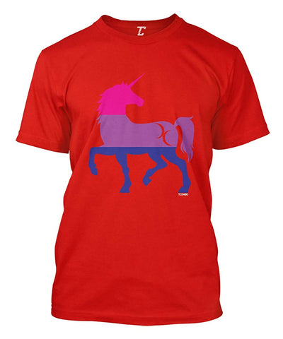 Bisexual Unicorn Silhouette-LGBTQ Pride Men's Red T-Shirts