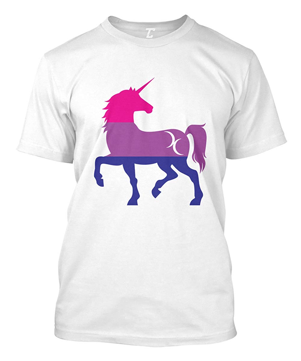 Bisexual Unicorn Silhouette-LGBTQ Pride Men's White T-Shirts