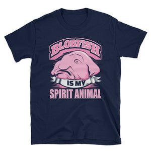 Blobfish is My Spirit Animal Funny Short-Sleeve Unisex Navy T-Shirts