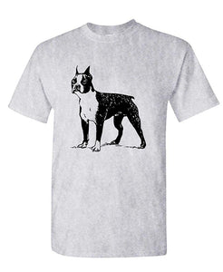 Boston Terrier-Mens Cotton Grey T-Shirts