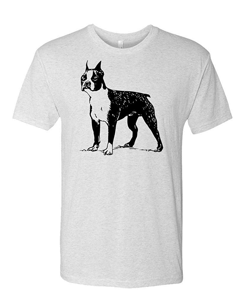 Boston Terrier-Mens Cotton White T-Shirts