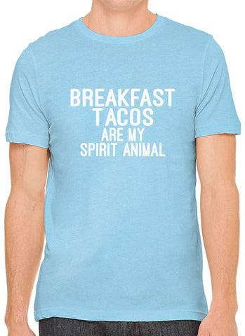 Breakfast Tacos are My Spirit Animal Cotton Men Blue T-Shirts