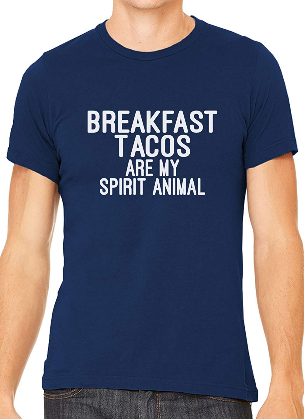 Breakfast Tacos are My Spirit Animal Cotton Men Blue T-Shirts