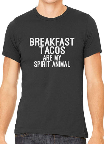 Breakfast Tacos are My Spirit Animal Cotton Men Gray T-Shirts