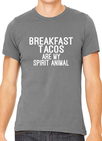 Breakfast Tacos are My Spirit Animal Cotton Men Gray T-Shirts