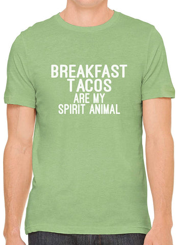 Breakfast Tacos are My Spirit Animal Cotton Men Green T-Shirts