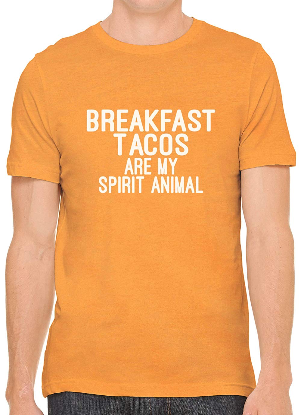 Breakfast Tacos are My Spirit Animal Cotton Men Orange T-Shirts