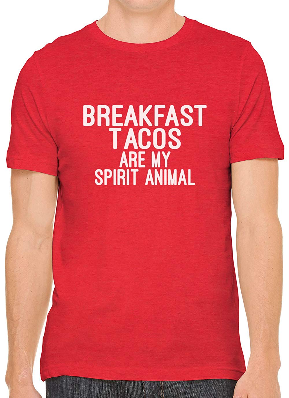 Breakfast Tacos are My Spirit Animal Cotton Men Red T-Shirts